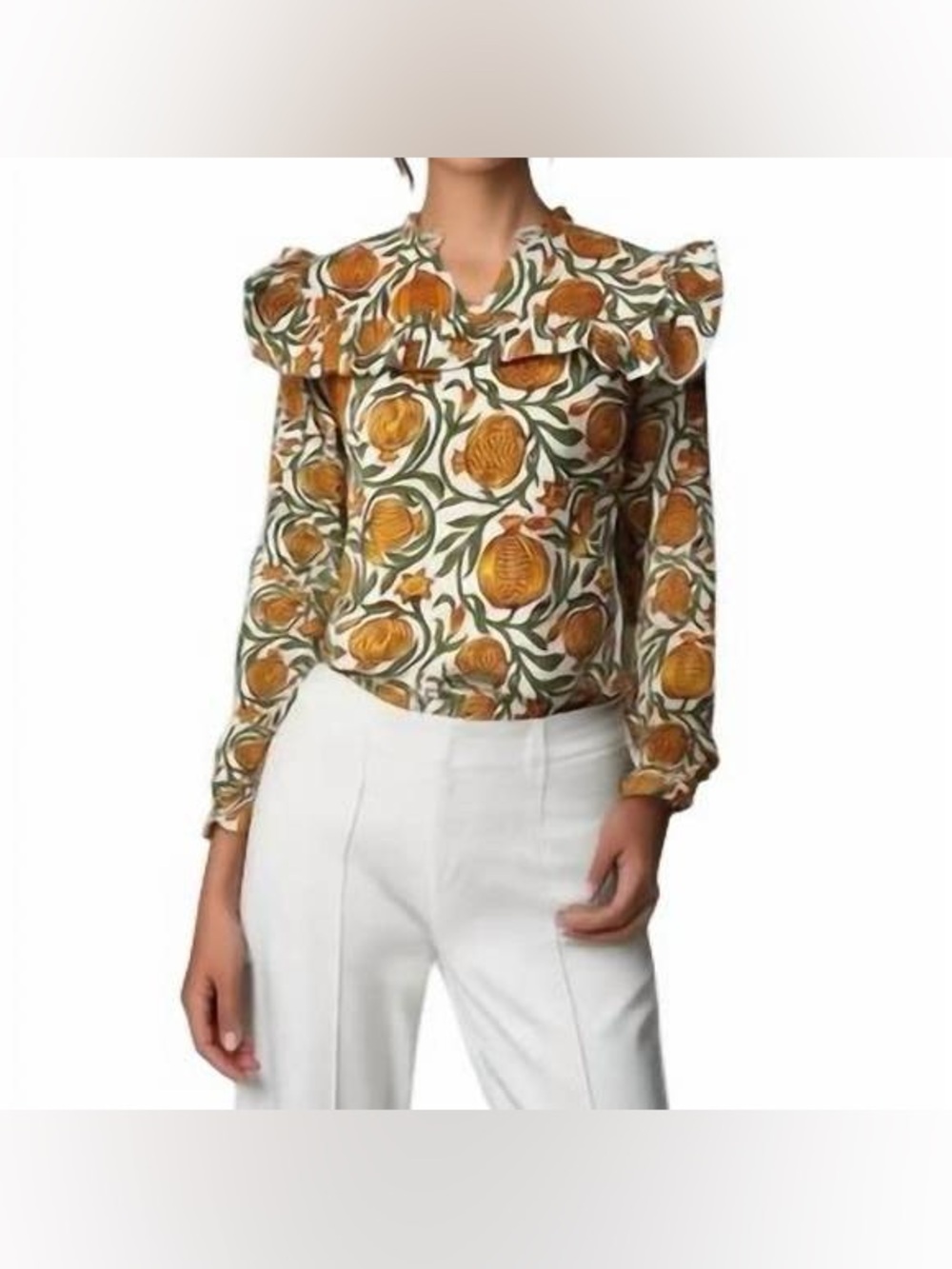 Celina Moon Ruffle Blouse. New with Tags.
Size: XL. Retail: $115. Asking: $90.